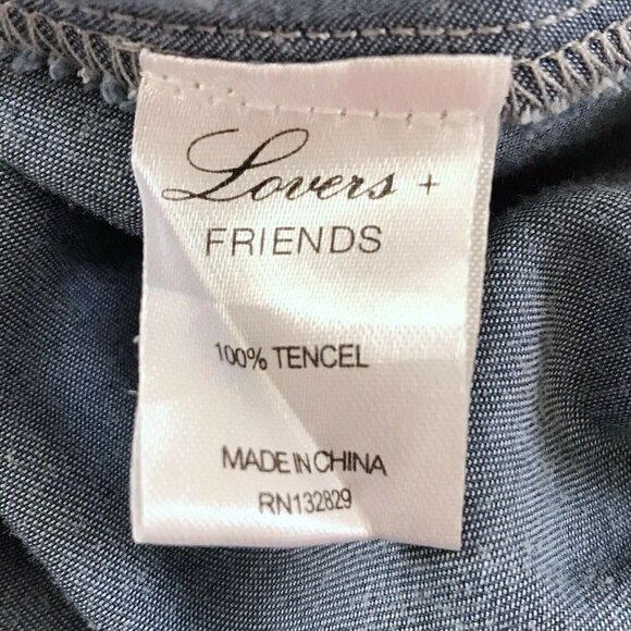 Lovers & Friends Denim Tie Front Midi Tencel Dress - Picture 6 of 8